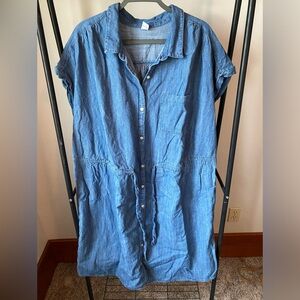 Denim button down dress